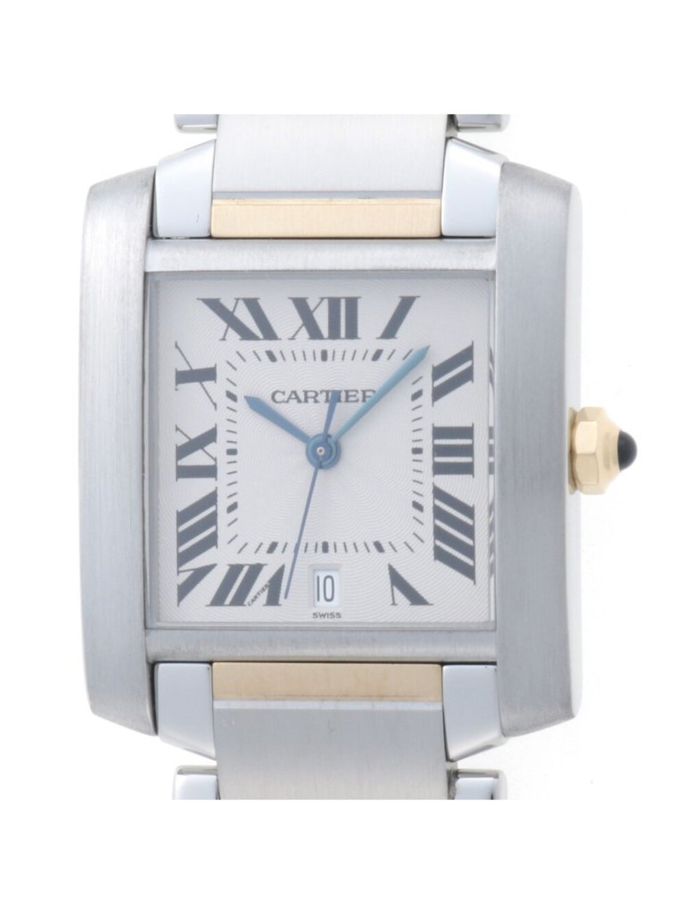 Cartier Tank Francaise LM Ivory Watch 18k Yellow Gold Stainless Steel Automatic